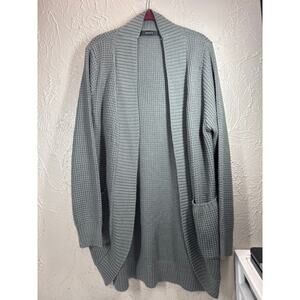 Zesica Womens Gray Open Front Knit Cardigan Sweater With Pockets Size XL